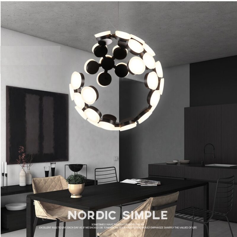 Dutti D0003 Lámpara colgante LED de diseño moderno, minimalista, creativo con estilo nórdico para dormitorio, sala de estar, restaurante